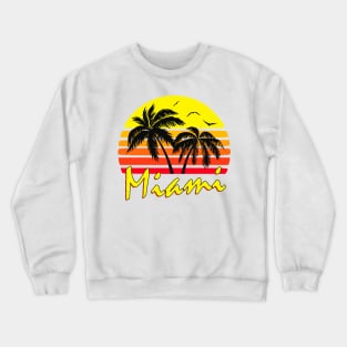 Miami Retro Sunset Crewneck Sweatshirt